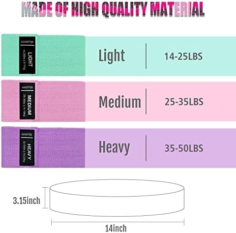 Fabric Resistance Bands, 3 Level Non-Slip Exercise Booty Ban...