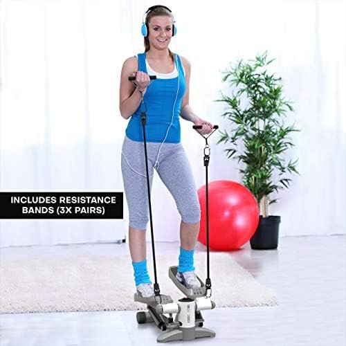 Mini Stepper & Stair Climber Machine - w/Resistance Bands Se...