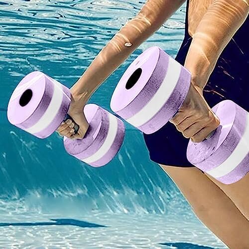 Swimming Pool Dumbbells Set Of 2 High-Density Eva Foam Dumbb...