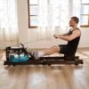 Water Rowing Machine for Home Gym Fitness, Classic Wood Rowe...