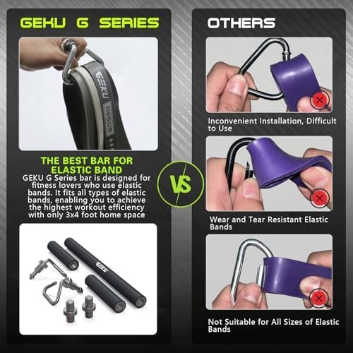 Resistance Band Bar, Length-Adjustable Detachable Heavy Duty...