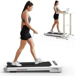 GOYOUTH 2 in 1 Under Desk Electric Treadmill Motorized Exerc...