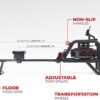 Sunny Health & Fitness Water Rowing Machine, Indoor Exercise...