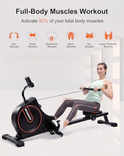 ECHANFIT Rowing Machine with Optional LCD/Backlight/Electron...