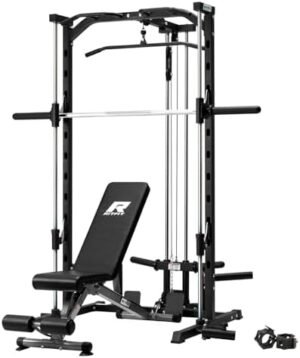 RitFit Smith Machine Power Rack with LAT-Pull Down System, L...