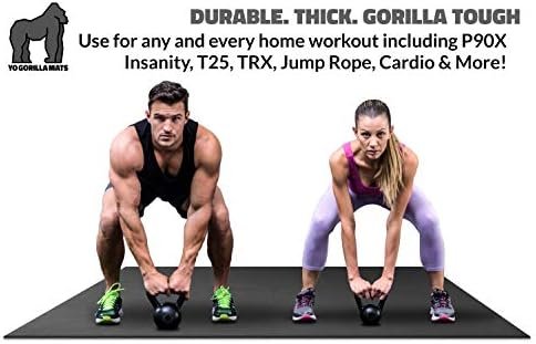 Gorilla Mats Premium Large Exercise Mat – 8' x 4' x 1/4" Ult...