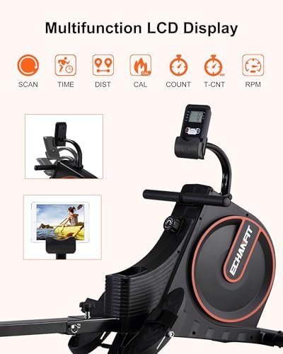 ECHANFIT Rowing Machine with Optional LCD/Backlight/Electron...