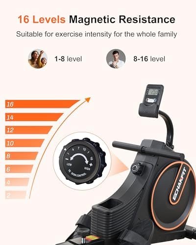 ECHANFIT Rowing Machine with Optional LCD/Backlight/Electron...