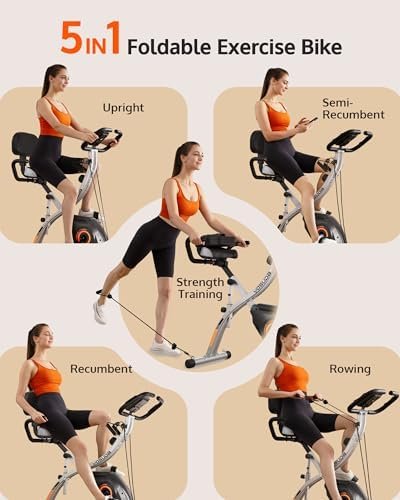 YOSUDA Exercise Bike, Folding Exercise Bike for Seniors 330L...