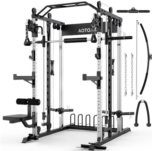 Power Cage Height Adjustable Squat Rack Home Gym Power Tower...