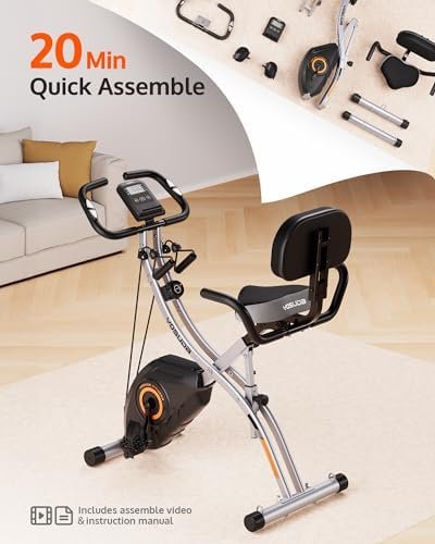 YOSUDA Exercise Bike, Folding Exercise Bike for Seniors 330L...
