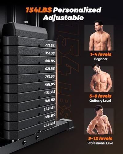 Sportsroyals Home Gym, Exercise Equipment with 154LBS Weight...