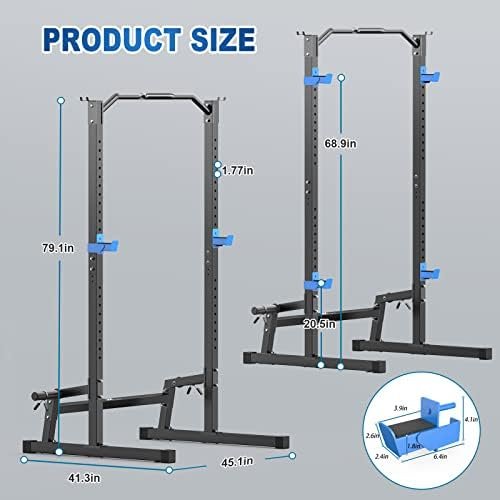 JX FITNESS Squat Rack Cage with Pull Up Bar,Adjustable Power...