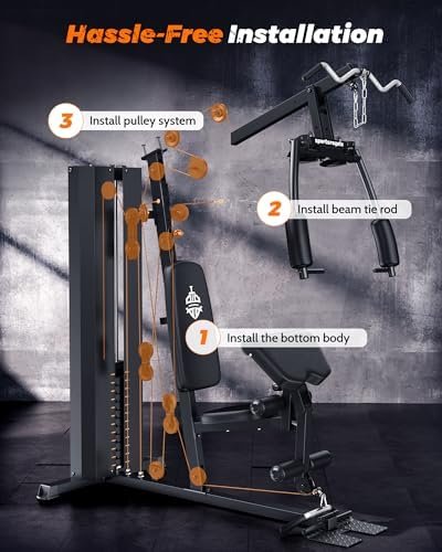 Sportsroyals Home Gym, Exercise Equipment with 154LBS Weight...