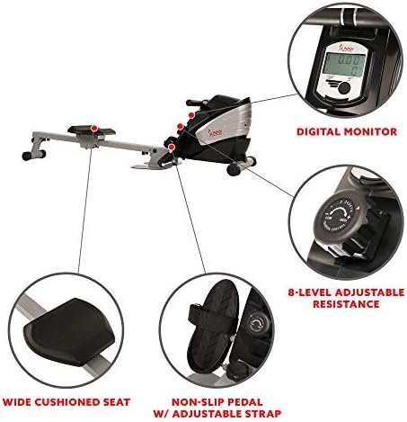 Sunny Health & Fitness Rowing Machine with Optional Magnetic...
