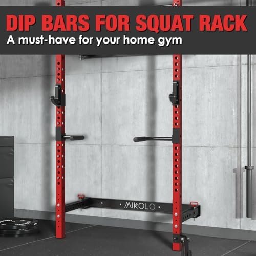 Mikolo Dip Bar Attachment for Squat Rack, Fit 2.36” x 2.36” ...