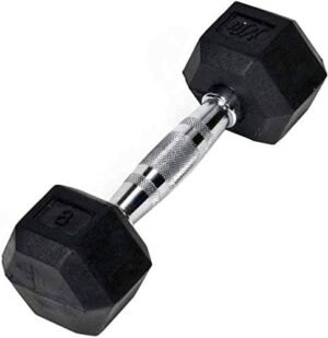 JFIT Rubber Hex Dumbbell - 15 Size, Single and Pair Options,...