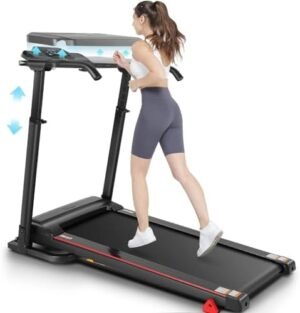 Folding Treadmill with 26.4" x 12.4" Tabletop, 3 in 1 Adjust...