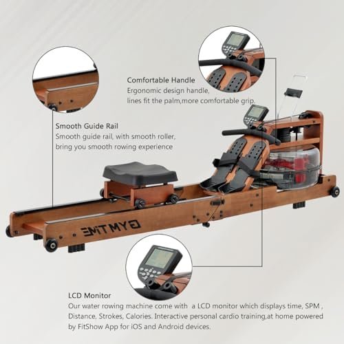 Water Rowing Machine for Home Use, Classic Solid Wood Rower ...