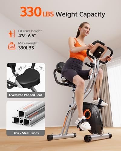 YOSUDA Exercise Bike, Folding Exercise Bike for Seniors 330L...