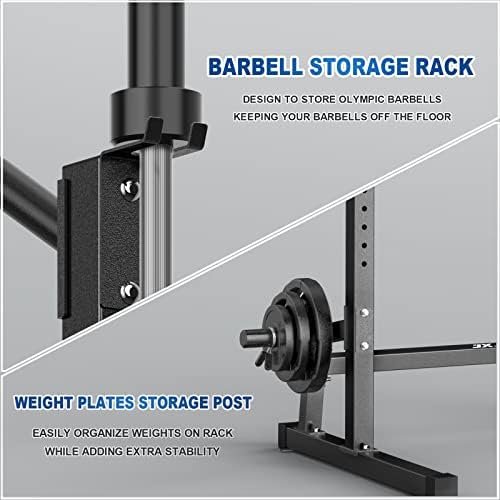 JX FITNESS Squat Rack Cage with Pull Up Bar,Adjustable Power...
