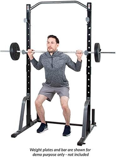 Body Champ Power Rack System Adjustable Squat Rack Weight an...
