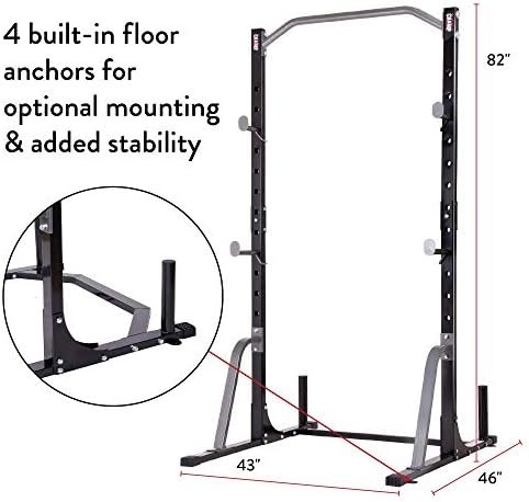 Body Champ Power Rack System Adjustable Squat Rack Weight an...