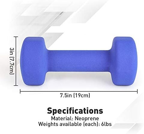 JBM Neoprene Dumbbell Pairs, 2-8lbs Hand Weight Set of 2 Non...