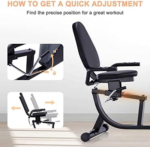 ECHANFIT Recumbent Exercise Bike with Pulse Sensor, 16 Level...