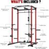 Power Cage, Multi-Functional Power Rack with LAT Pulldown Ca...