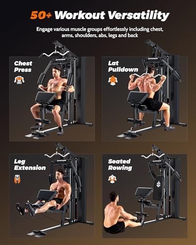 Sportsroyals Home Gym, Exercise Equipment with 154LBS Weight...