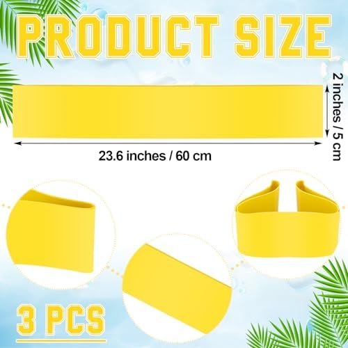 3 Pcs Rubber Pulling Ankle Strap for Swimming Yellow Ankle B...