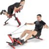 Goplus 4 in 1 Folding Rowing Machine, AB Crunch Workout Mach...