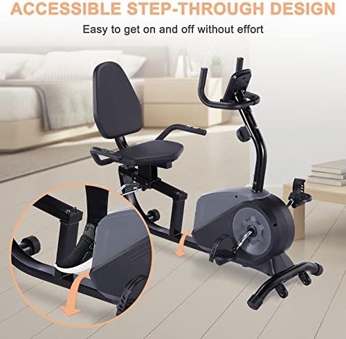 ECHANFIT Recumbent Exercise Bike with Pulse Sensor, 16 Level...