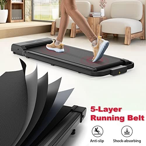 2 in 1 Foldable Treadmill, Walking Pad Treadmill for Home Of...