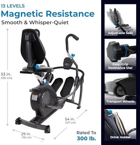 FreeStep LT1 Recumbent Cross Trainer Stepper - Zero-Impact E...