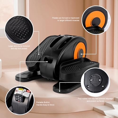 Under Desk Elliptical, Electric Foot Pedal Exerciser, Fully ...