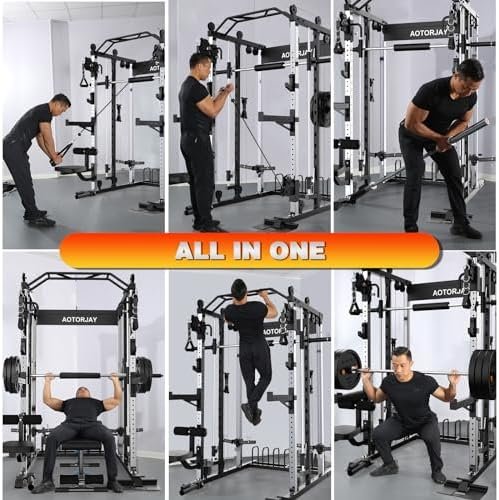 Power Cage Height Adjustable Squat Rack Home Gym Power Tower...