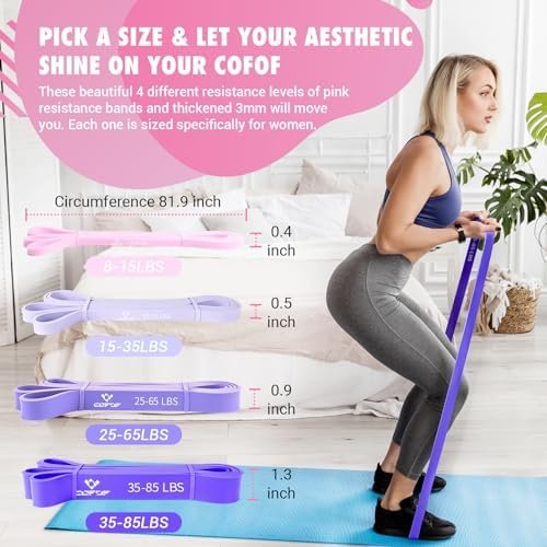 Pull Up Resistance Bands for Women, Thicken Dark Purple Pull...