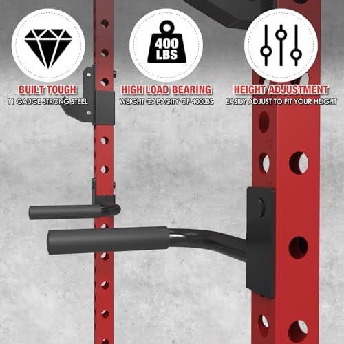 Mikolo Dip Bar Attachment for Squat Rack, Fit 2.36” x 2.36” ...