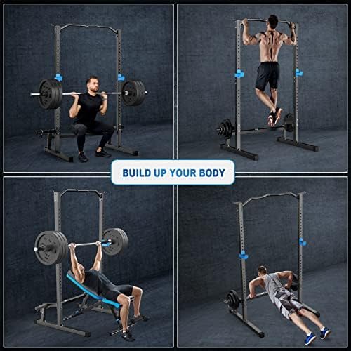 JX FITNESS Squat Rack Cage with Pull Up Bar,Adjustable Power...