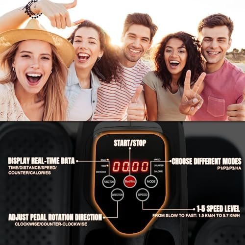 Under Desk Elliptical, Electric Foot Pedal Exerciser, Fully ...