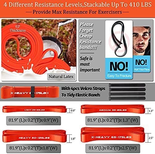 Portable Extra Heavy Home Gym Resistance Band Bar Set with 4...
