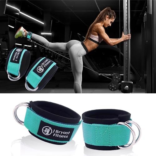 J Bryant Barbell Pad Set with 2 Ankle Straps for Cable Machi...