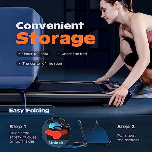 Under Desk Treadmill, Walking Pad 3 in 1 Folding Treadmill, ...