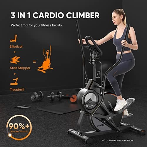 YOSUDA Pro Cardio Climber Stepping Elliptical Machine, 3-in-...