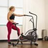 Sunny Health & Fitness Air Bike Fan Exercise Bike with Digit...