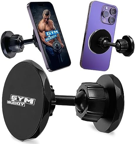 Gym Buddy Magnetic Phone Mount for Gym Premium Quality - Hea...