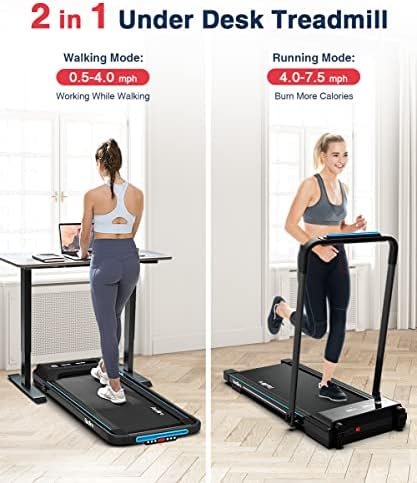 REDLIRO Under Desk Treadmill 2 in 1 Walking Pad, Portable, F...