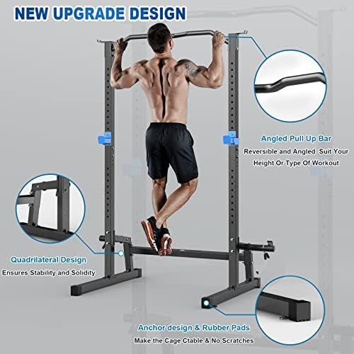 JX FITNESS Squat Rack Cage with Pull Up Bar,Adjustable Power...